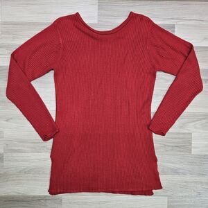 EXPRESS Tricot Womens Red Vintage Pullover Tunic Sweater Size XS